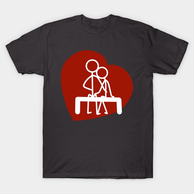 Stickman Love - Asphalt T-Shirt by Design Fern